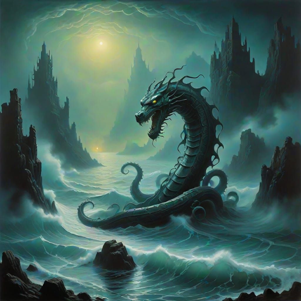 Ethereal Leviathan Rises from the Ocean Depths