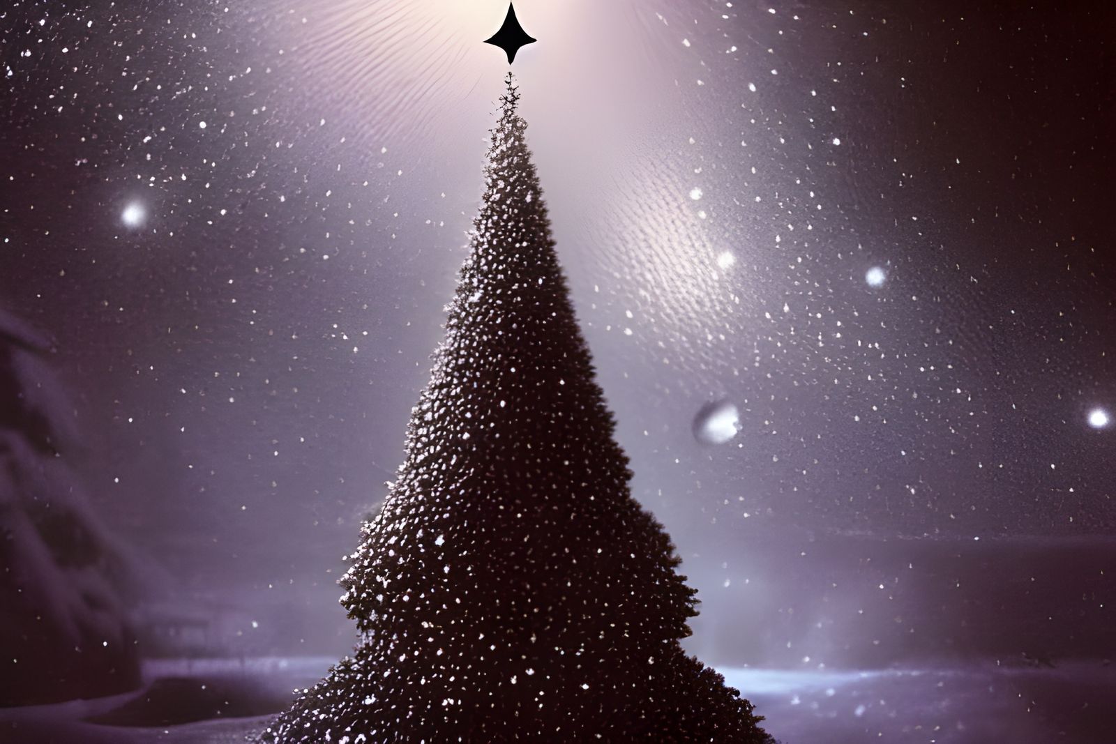 Christmas Tree with Black Hole Ornaments
