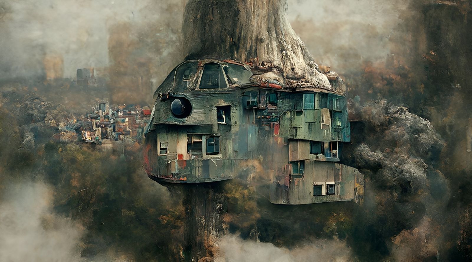 Surreal Composite Landscape With Sci-Fi Elements