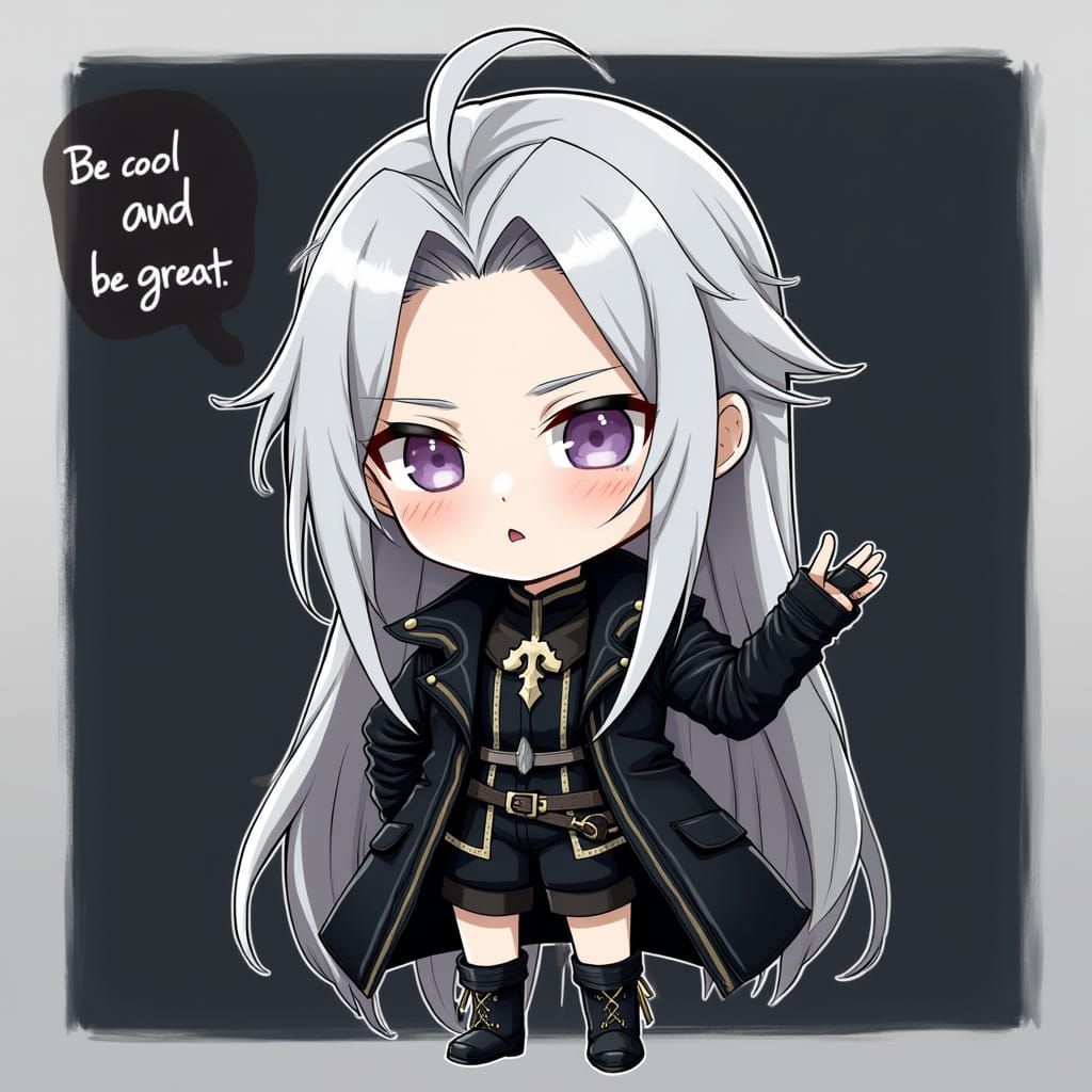 Chibi Sephiroth Strikes a Dance Pose