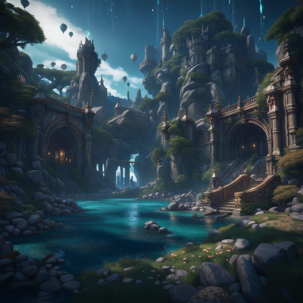 Fantastical Star Ocean Matte Painting in Deep Color