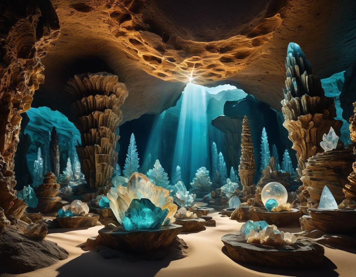 Surreal Desert Landscape Through Agatized Coral, Infrared Ph...