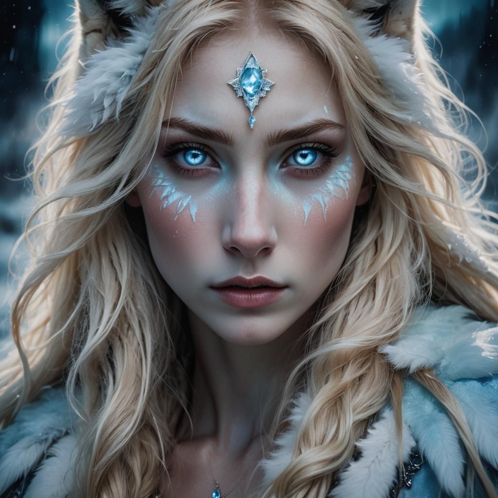 Mystical Wolf-Girl Portrait in Dark Fantasy Style