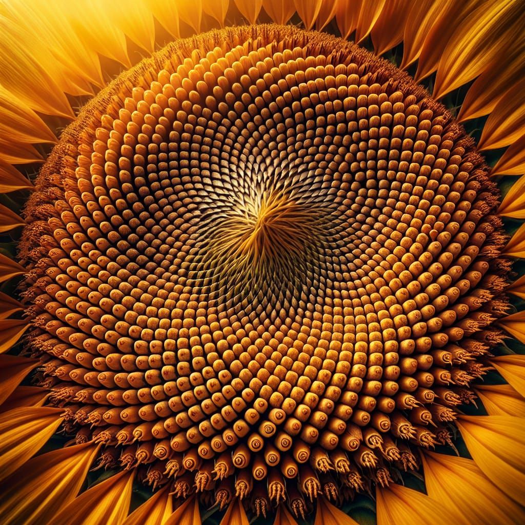 Golden Ratio in Sunflower Head: A Macro View