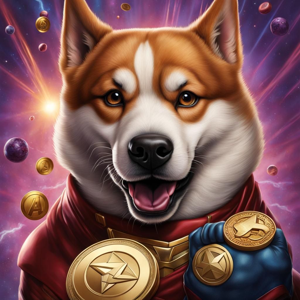 Heroic Shiba Inu as Avenger with Solana Token
