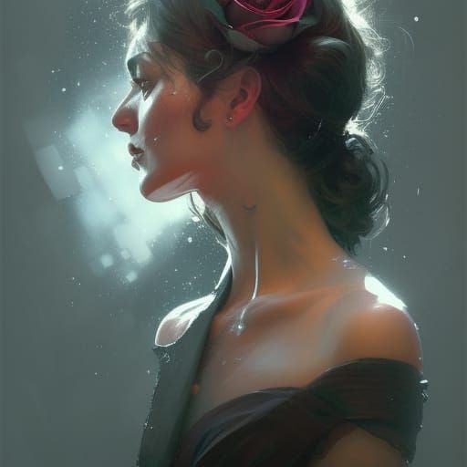 Detailed Black Rose Portrait in Unreal Engine 5