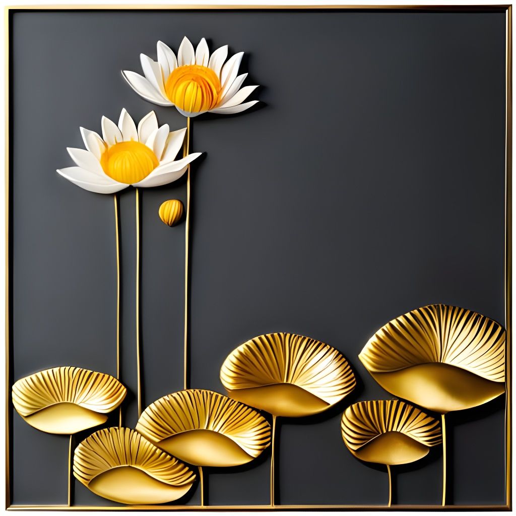 Bas-Relief Water Lilies