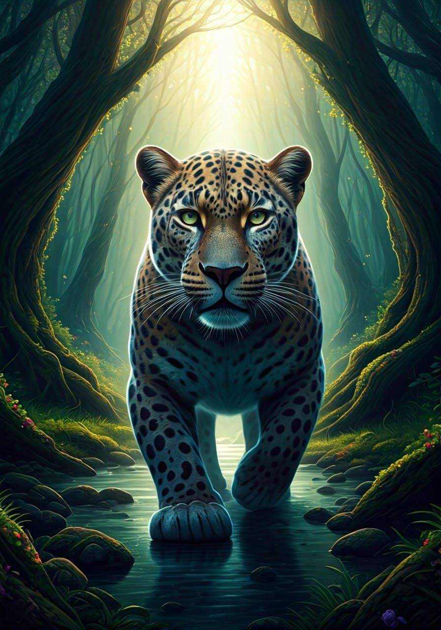 Majestic Panther in Enchanted Forest