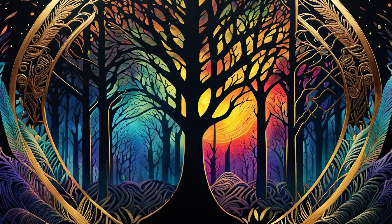 Eerie Forest: Sci-Fi Fantasy Illustration