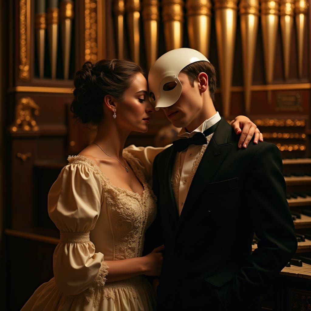 Gothic Romance: Woman and Masked Man at Opera