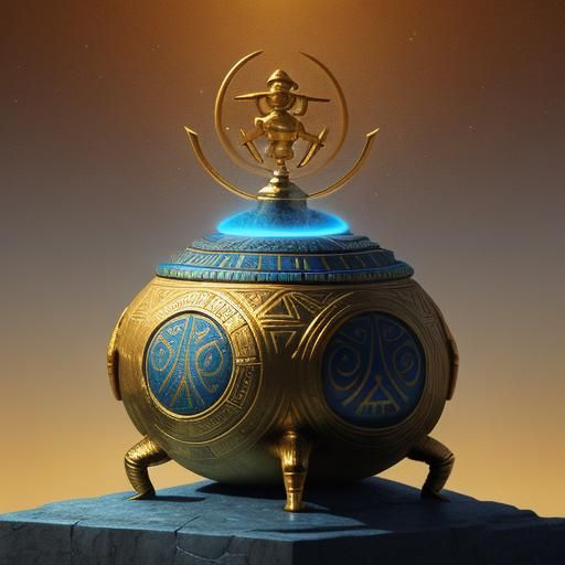 Scarab Beetle Ankh in Ancient Egyptian Temple