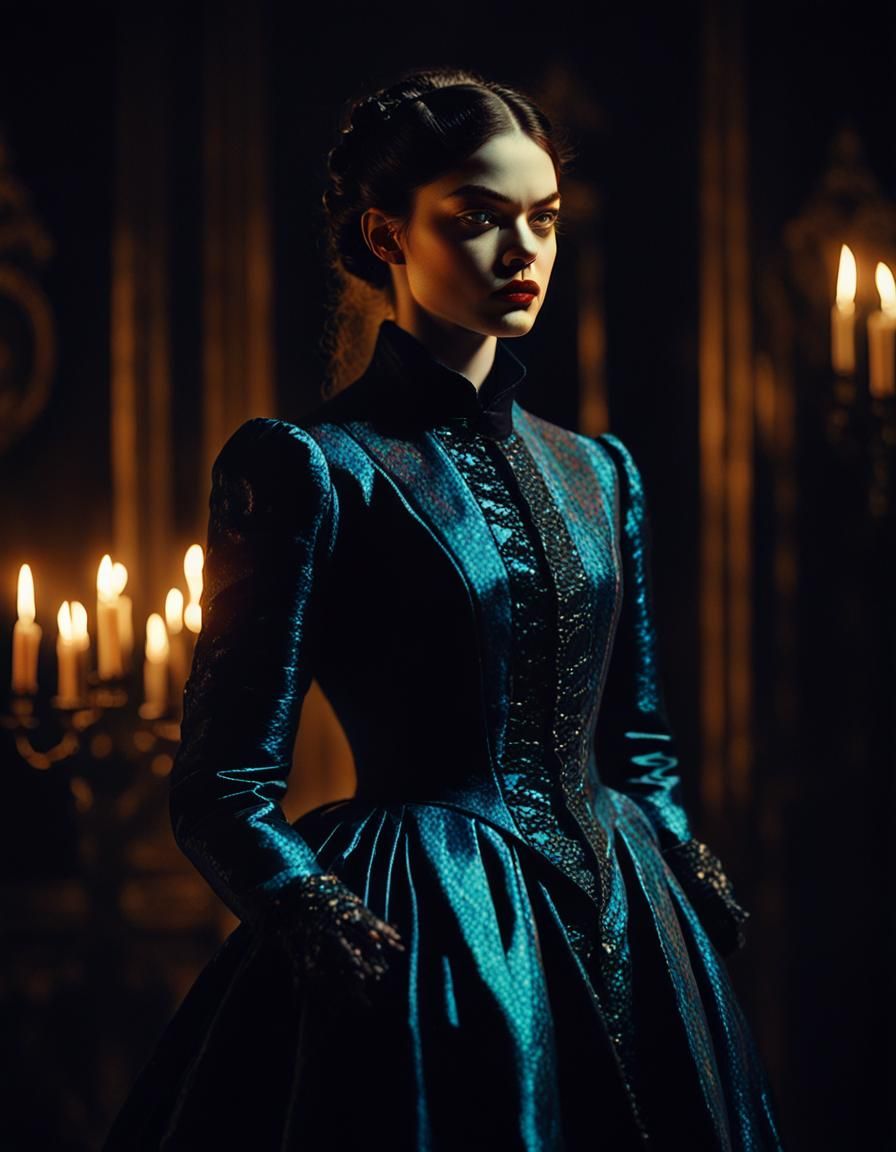 Mina Harker in Gothic Attire: Fauvist Expressionism