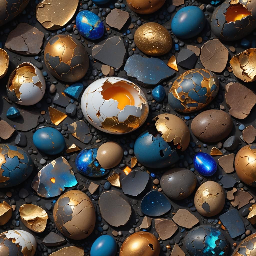 Broken Eggshell Close-Up: Fantasy Concept Art