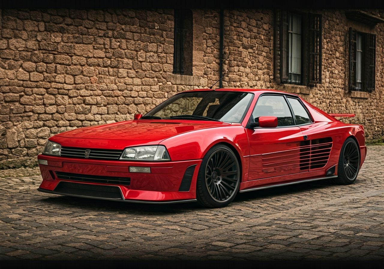 Red Peugeot 505 Testarossa Concept in Toscana