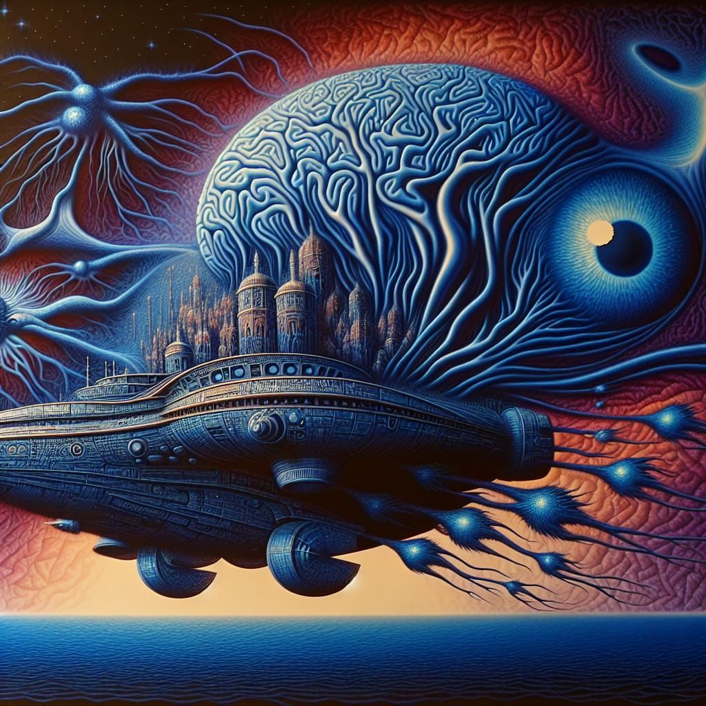 Dancing Neurons Mothership in Space Cadet Blue