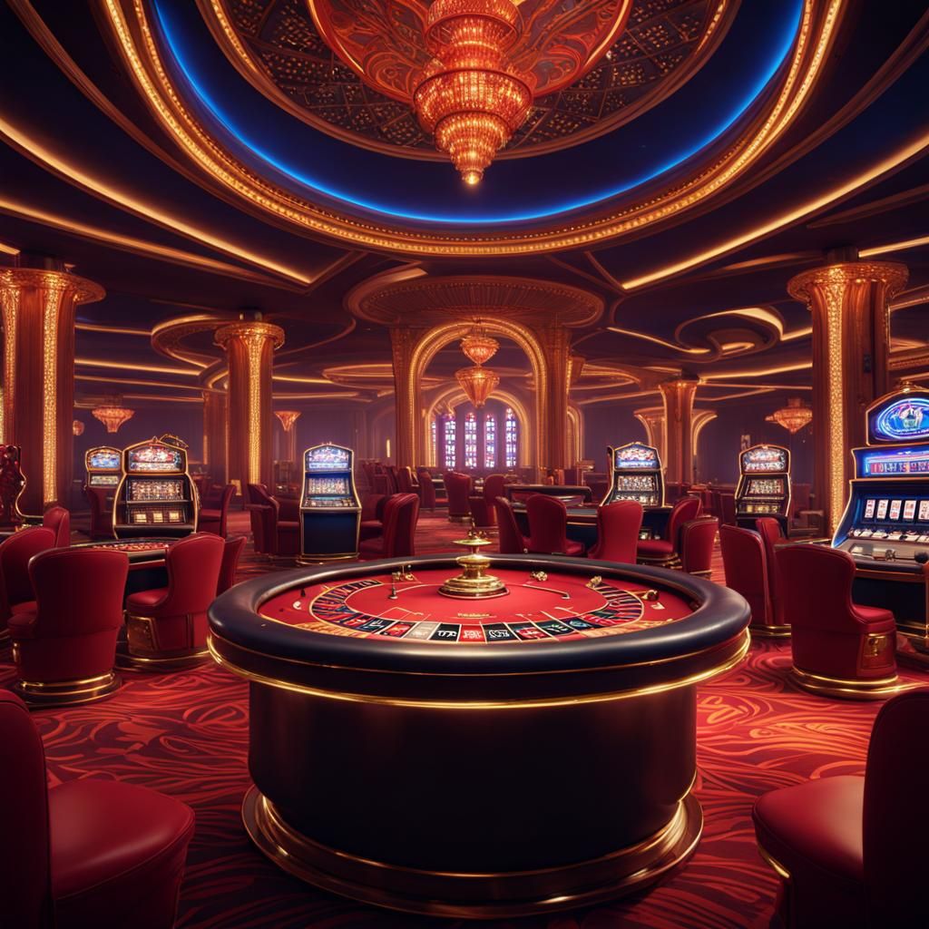 Roulette Casino Game in Detailed Matte Painting