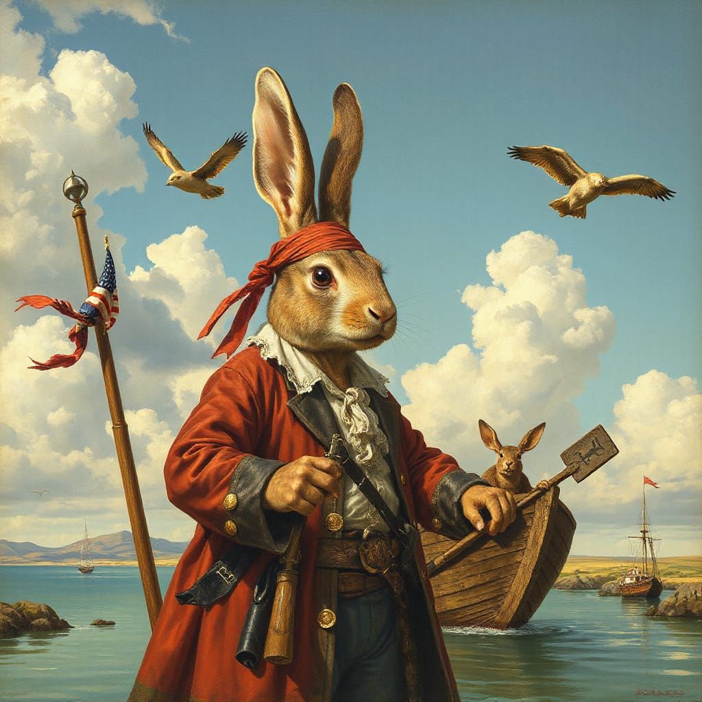 Giant Pirate Rabbit Inspired by Renaissance and Constructivi...