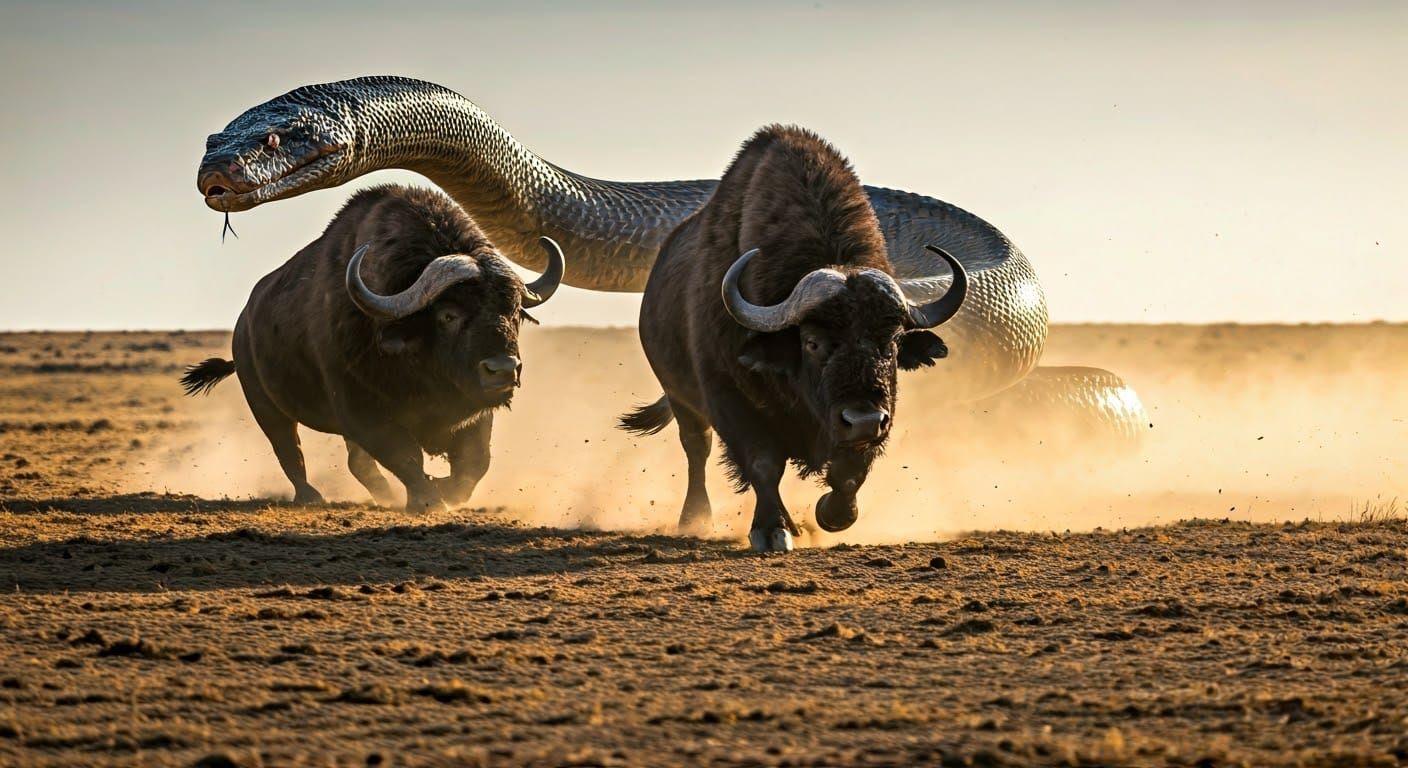 Serpent in Pursuit: Majestic Steppe Chase