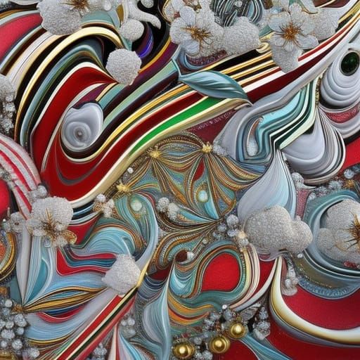 Abstract Glass Composition with Fractal Elements in Postmode...