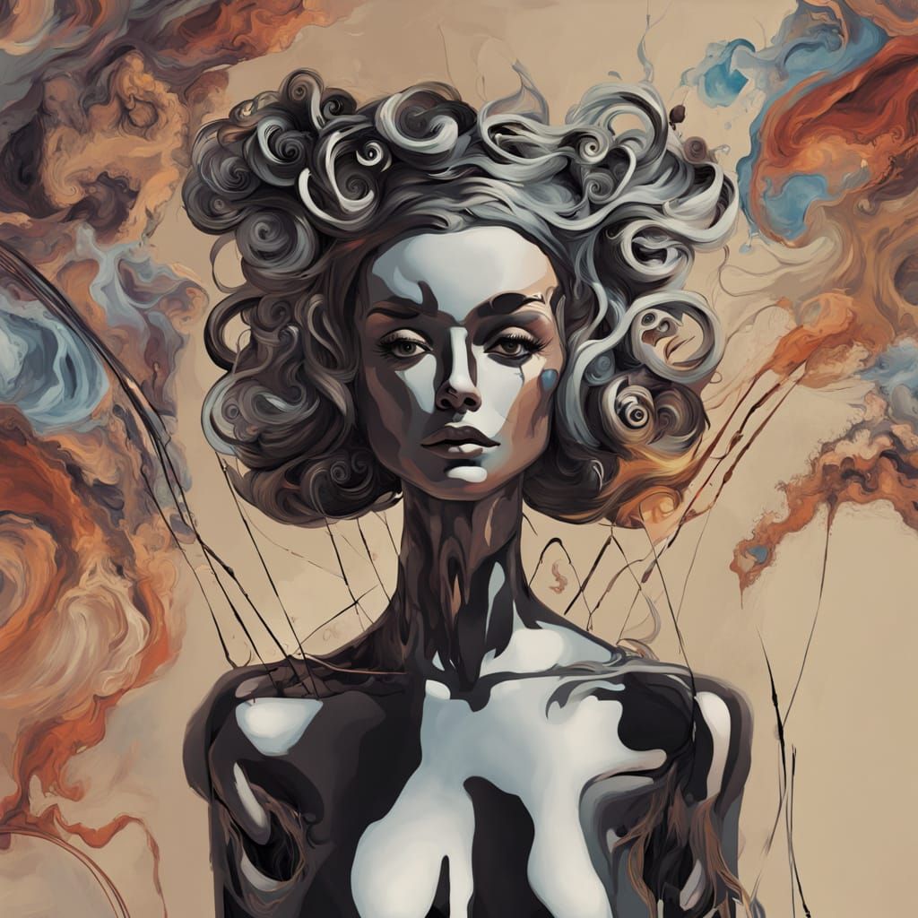 Fractal Surrealism Inspired by Oil on Canvas