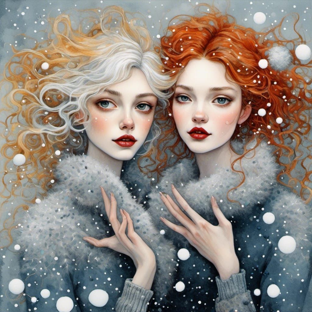 Whimsical Winter Wonderlands in Dreamy Gouache Style