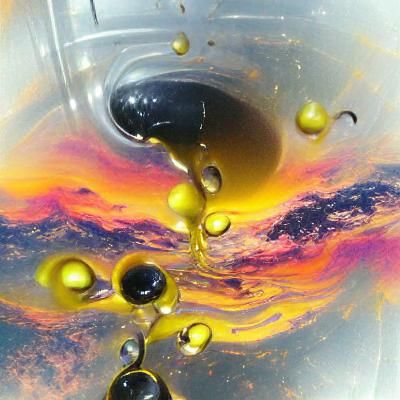 Abstract Oil Paint Swirls in Motion
