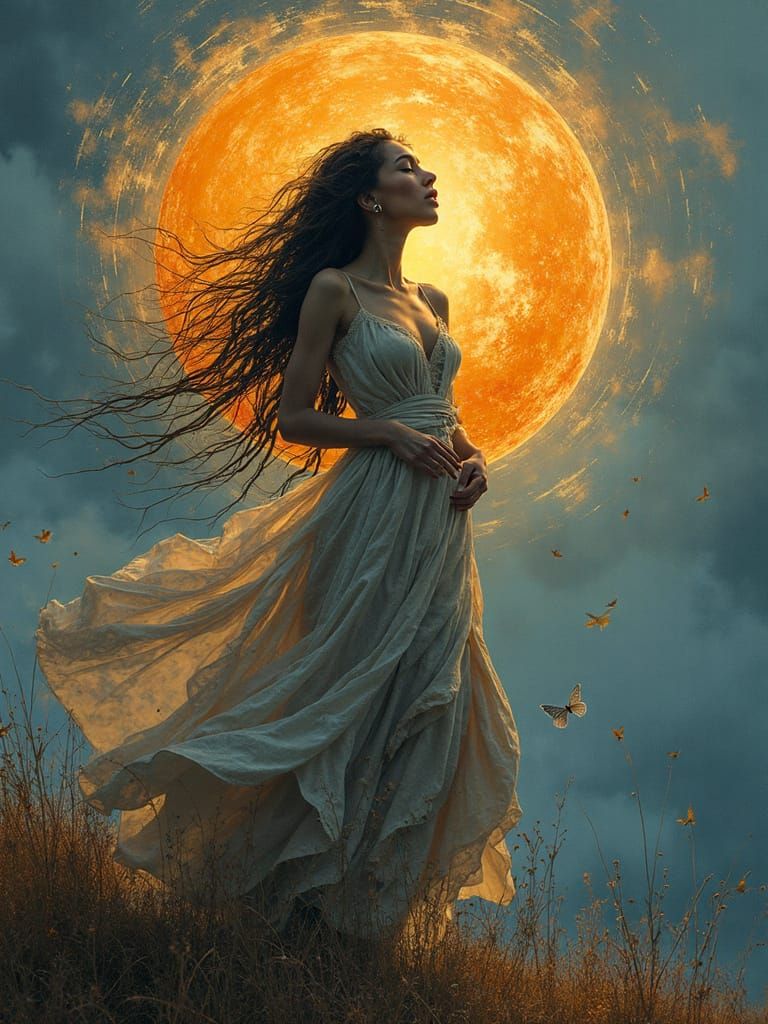 Ethereal Songstress in Moody Abstraction