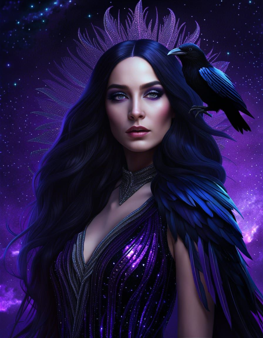 The Raven Queen in Hyperdetailed Fantasy Art