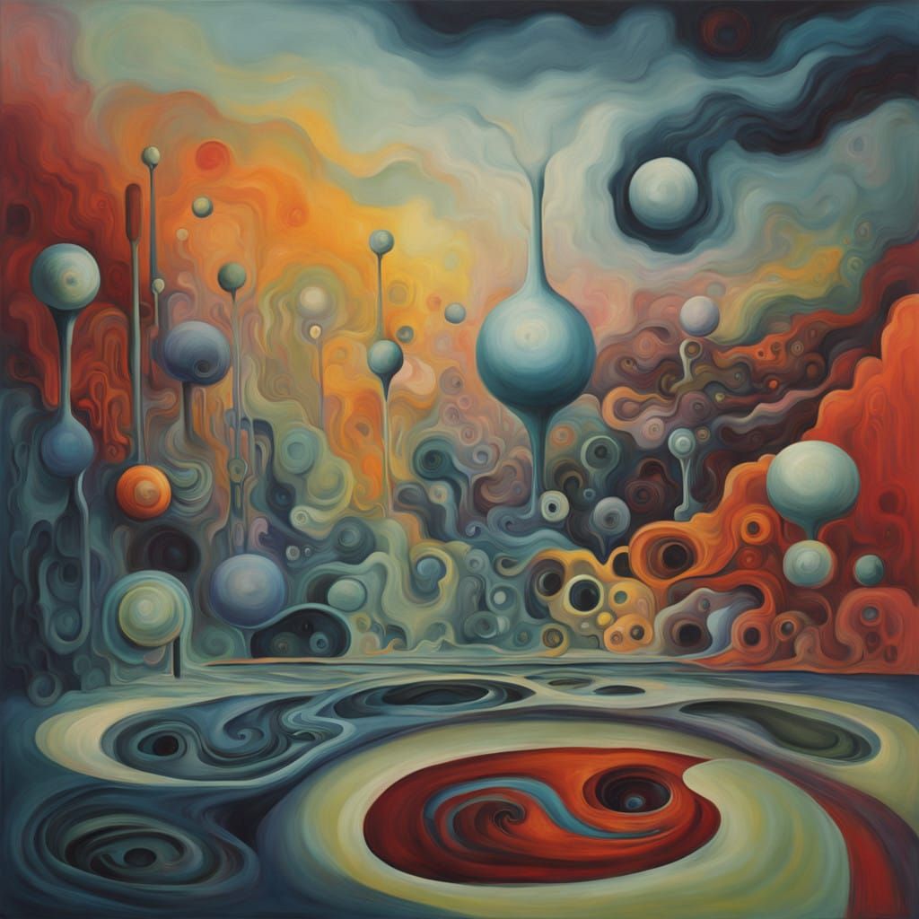 Surrealist Dreamscape with Bizarre, Fantastical Forms