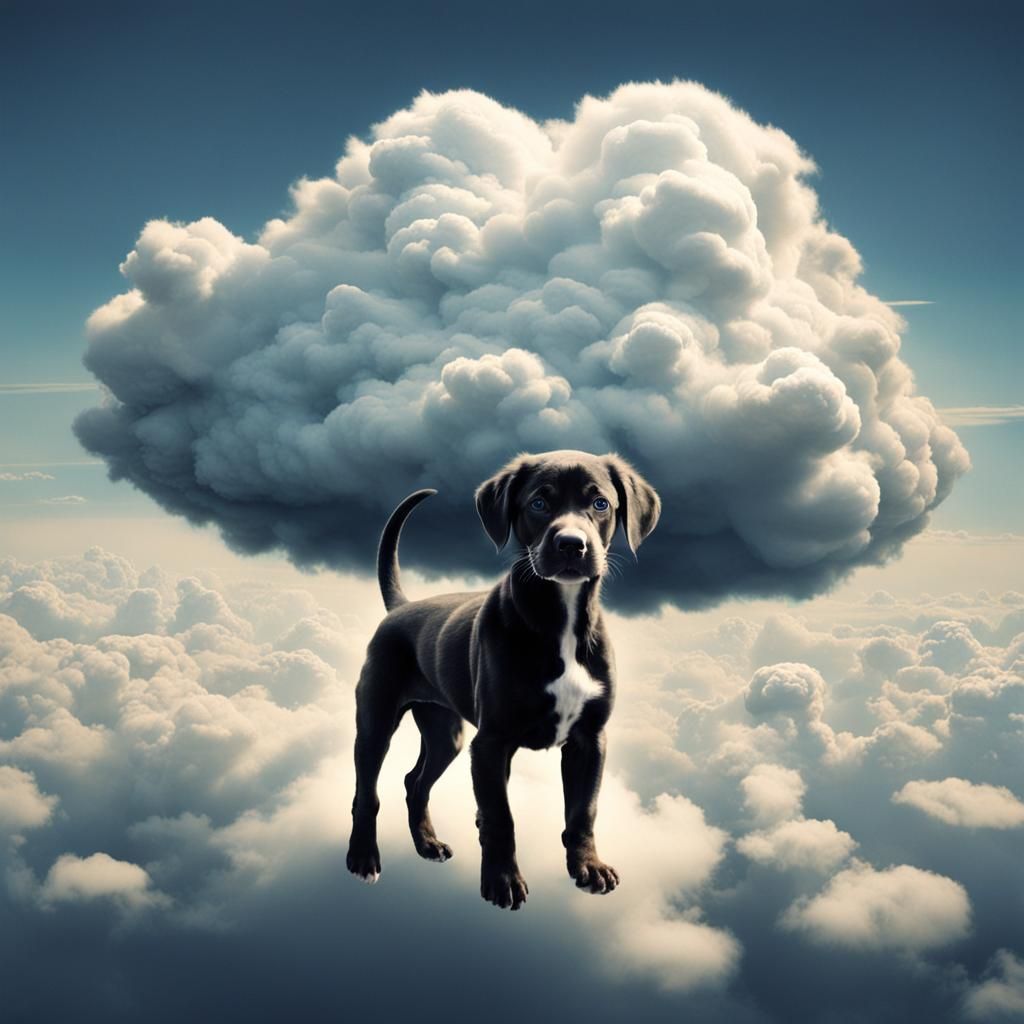 Puppy Cloud in Surrealist Style
