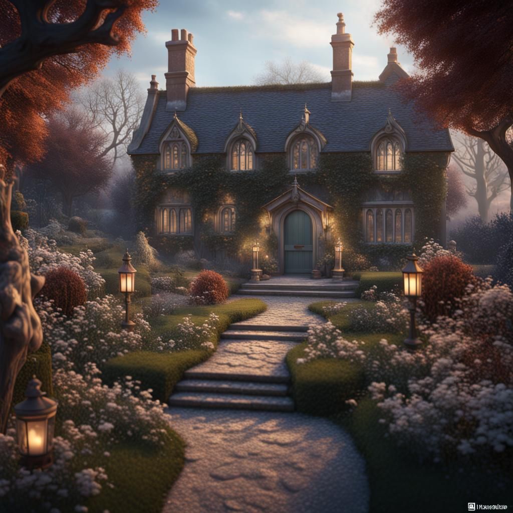 Cozy Winter Garden: Detailed Matte Painting
