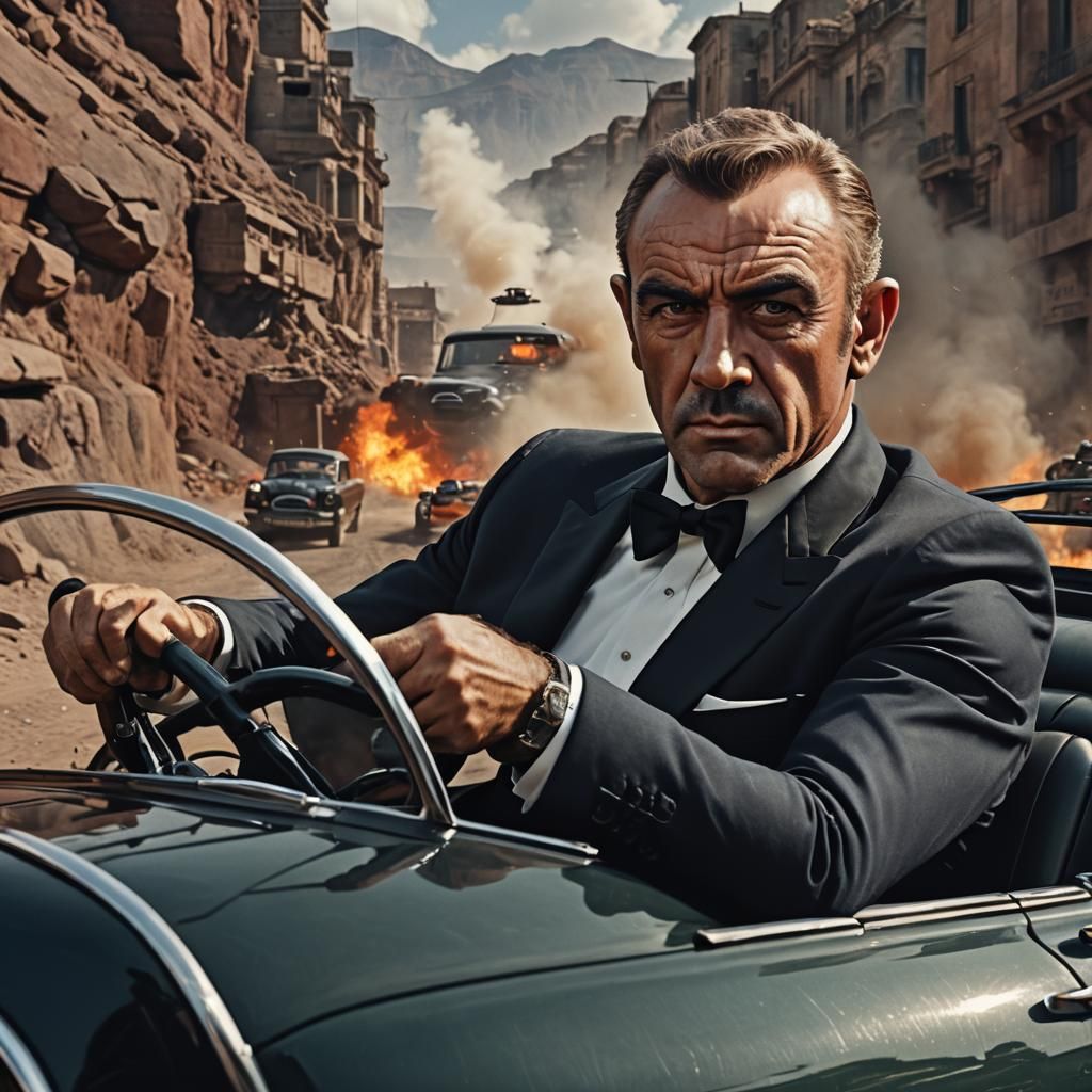 Sean Connery as James Bond: Detailed Matte Painting