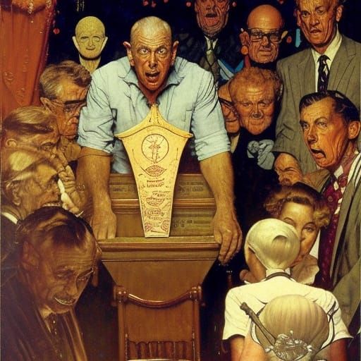 The Esoteric Order of Dagon: Rockwell Style Painting