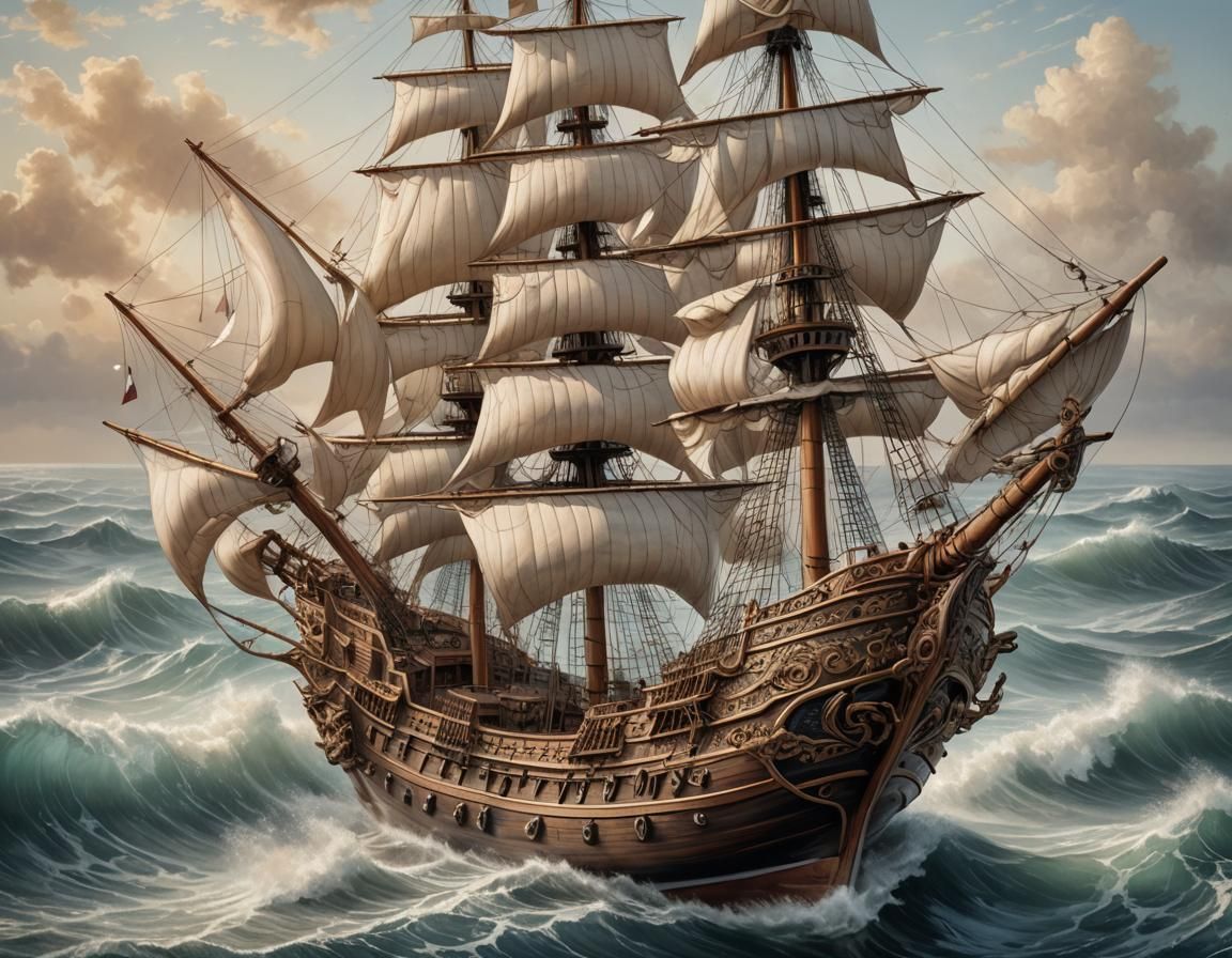 Ship in Hand: A Cinematic Seascape