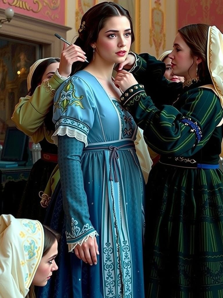 Fantastical Juliet Capulet in Opulent Regency Attire