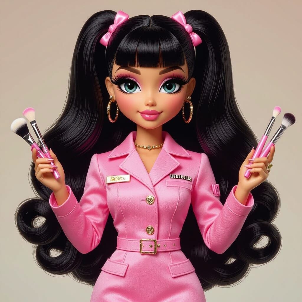 Bratz Doll Lash Artist with Pink Uniform
