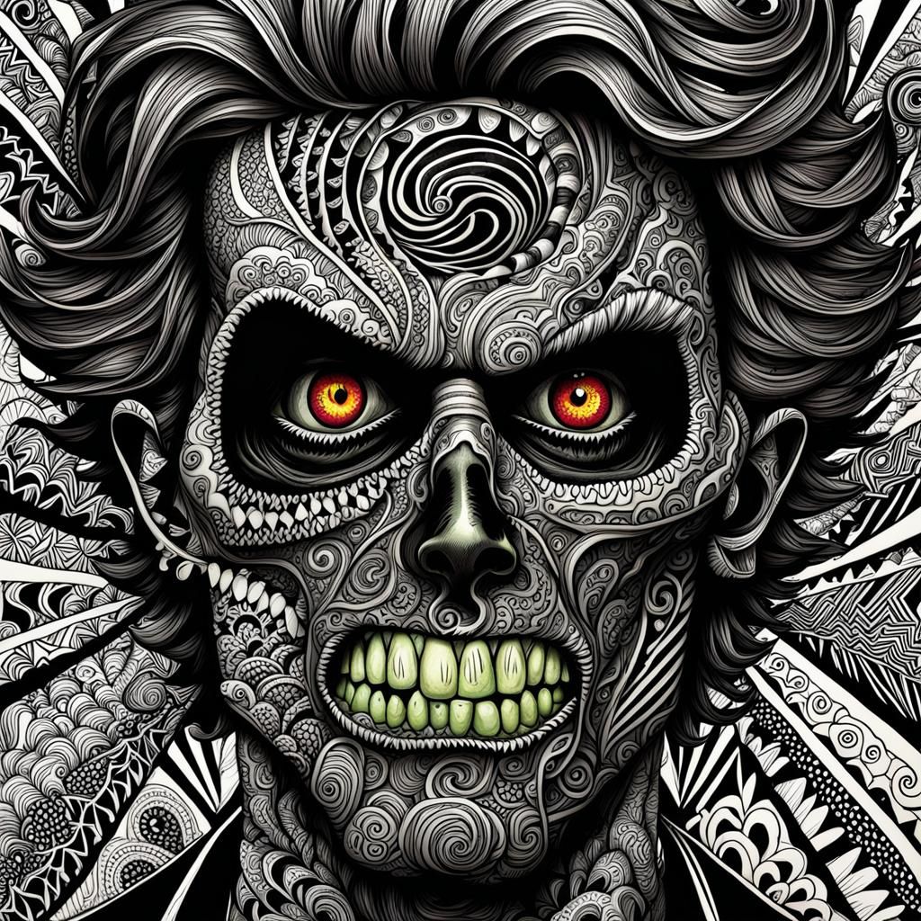 Zany zentangle zombie Zach zigzagged zealously