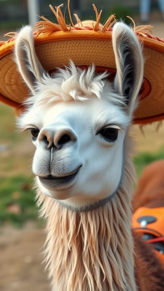 Unhappy Llama in Sombrero: An AI Generated Image