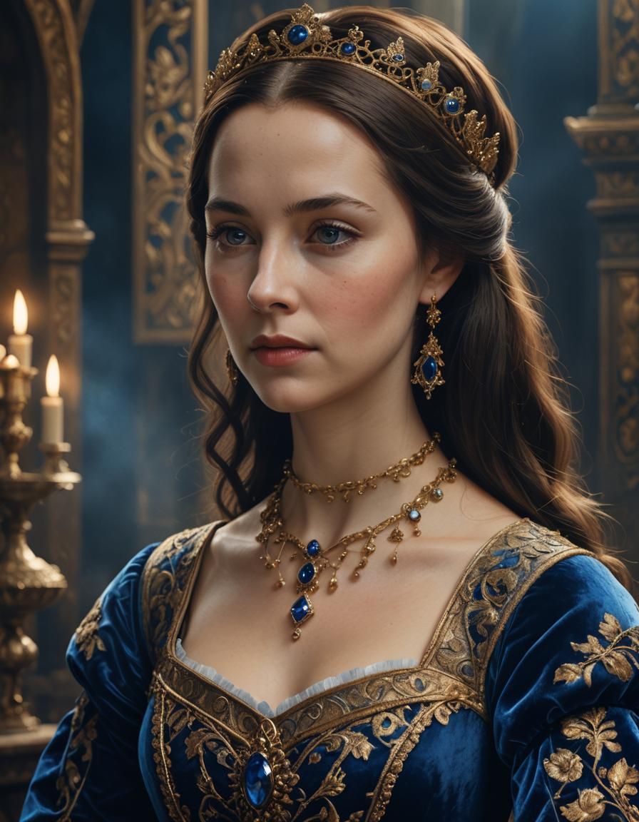 Anne Boleyn Portrait in Tudor Style