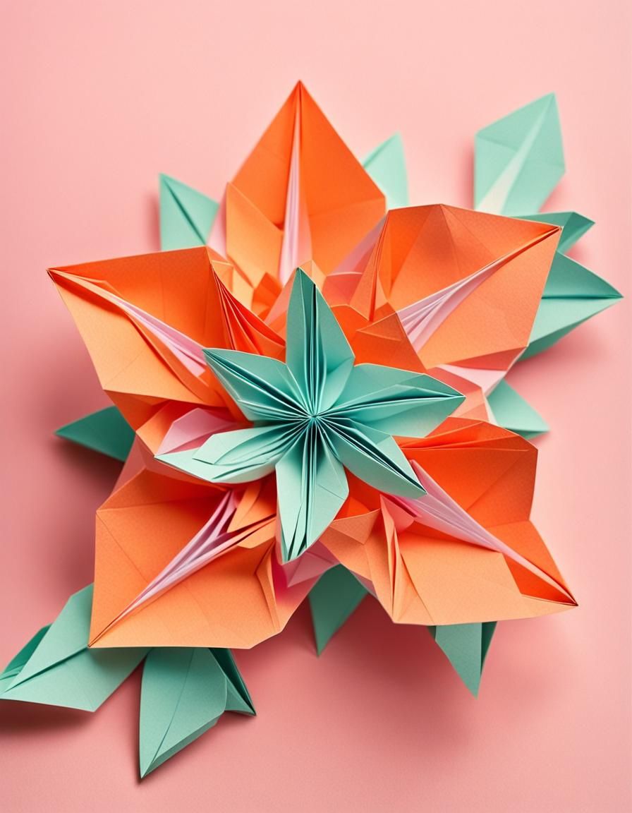 Origami Tiger Lily Papercraft Macro Photograph