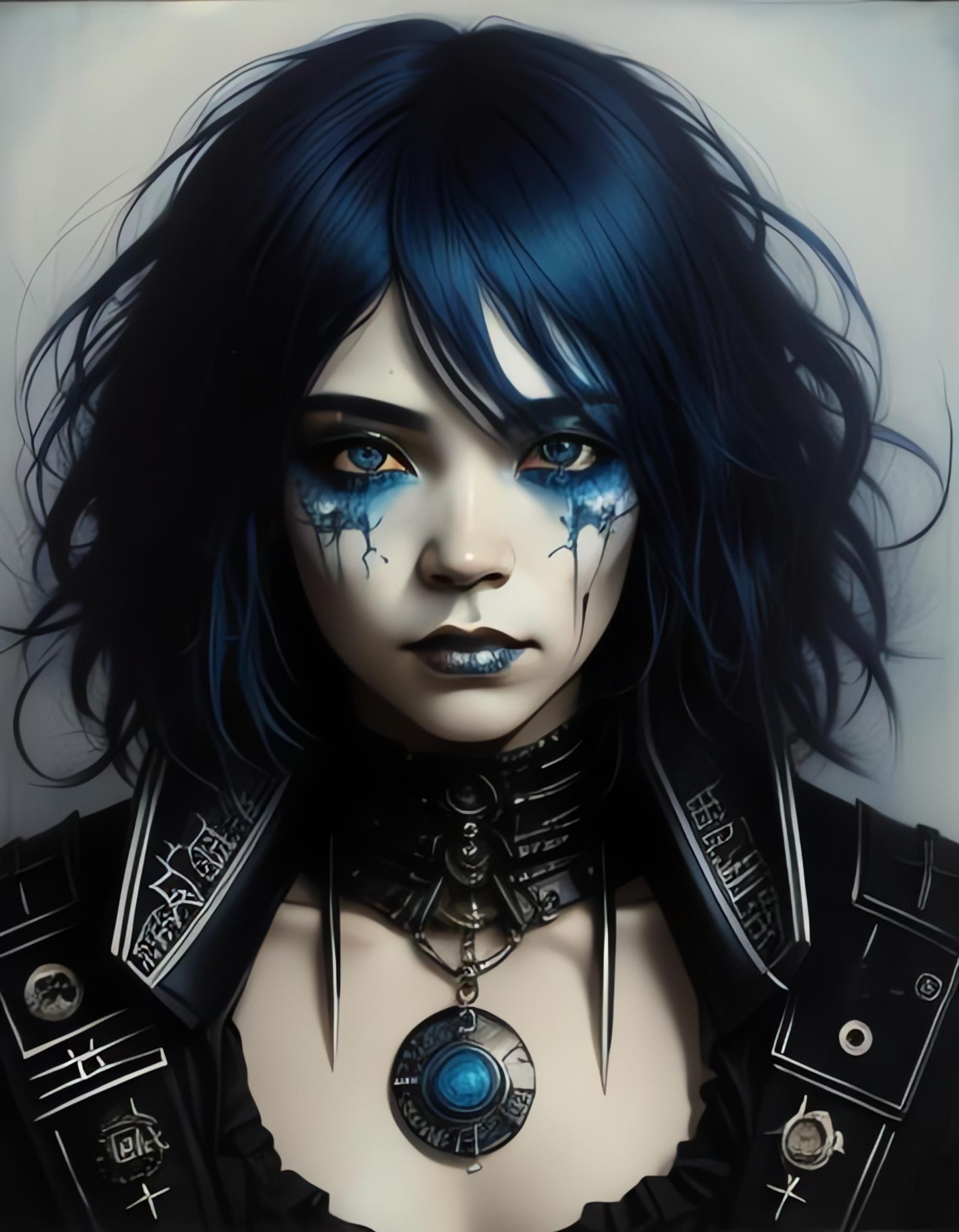 Gothpunk Portrait in Galactic Funk Art Style