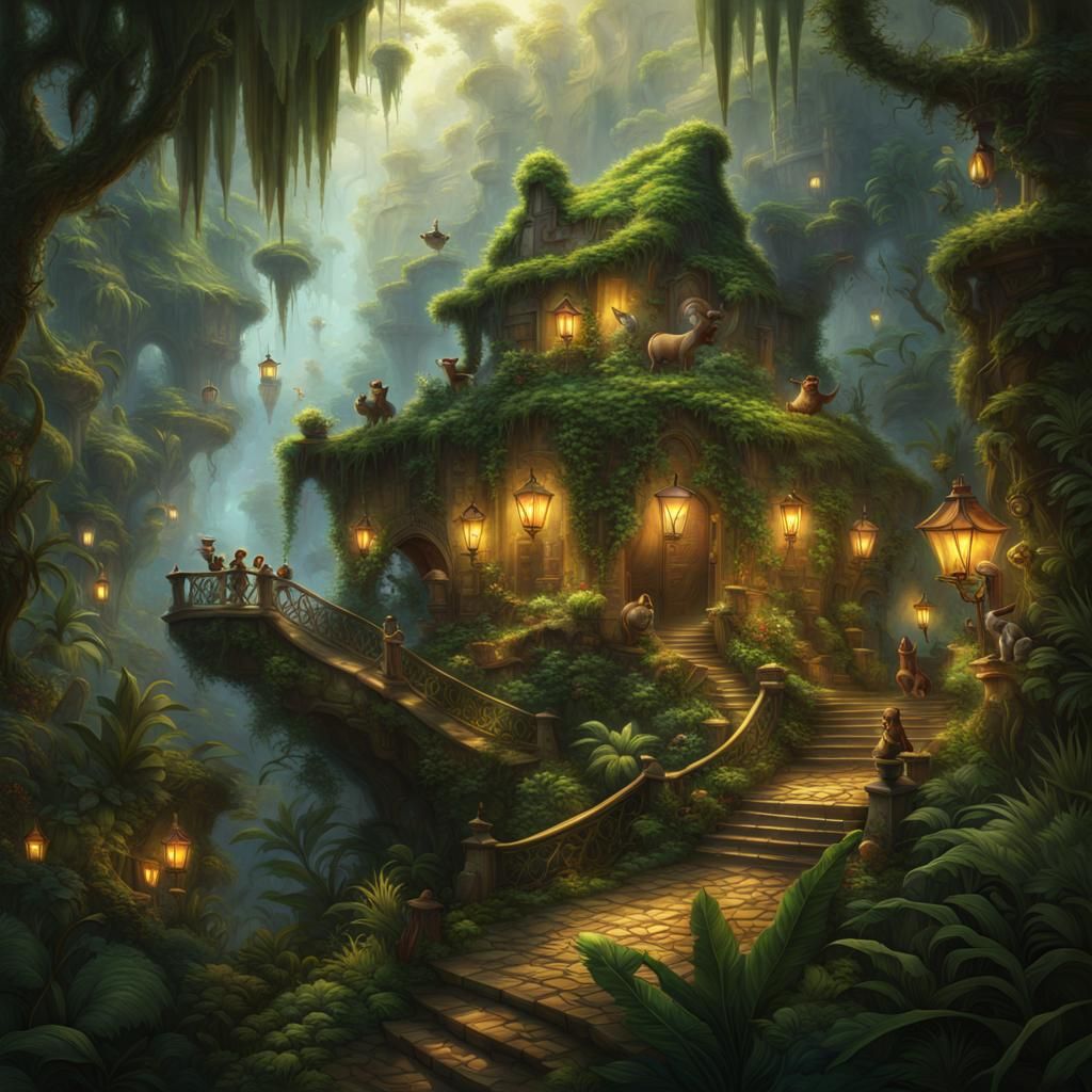 Cute Creature's Silly Jungle Adventure: Digital Matte Painti...