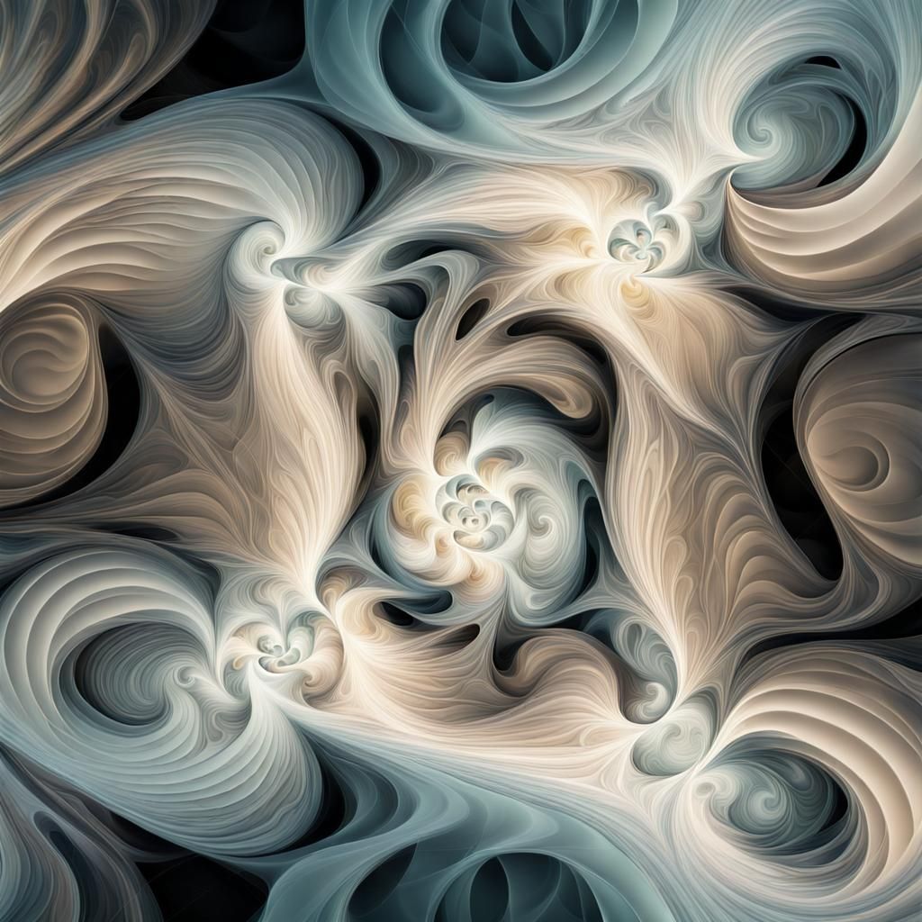 Abstract Fractal Swirls in Surreal Style