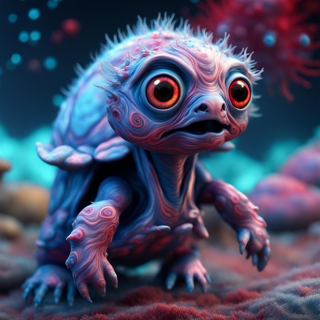 Mutated Alien Turtle Horror Hybrid in High Quality CGI