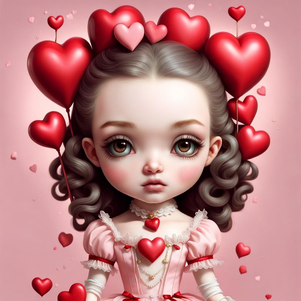 Chibi Valentine in Surrealist 3D Style