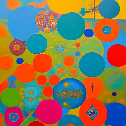 Abstract Oil Painting of Mathematical Symbols