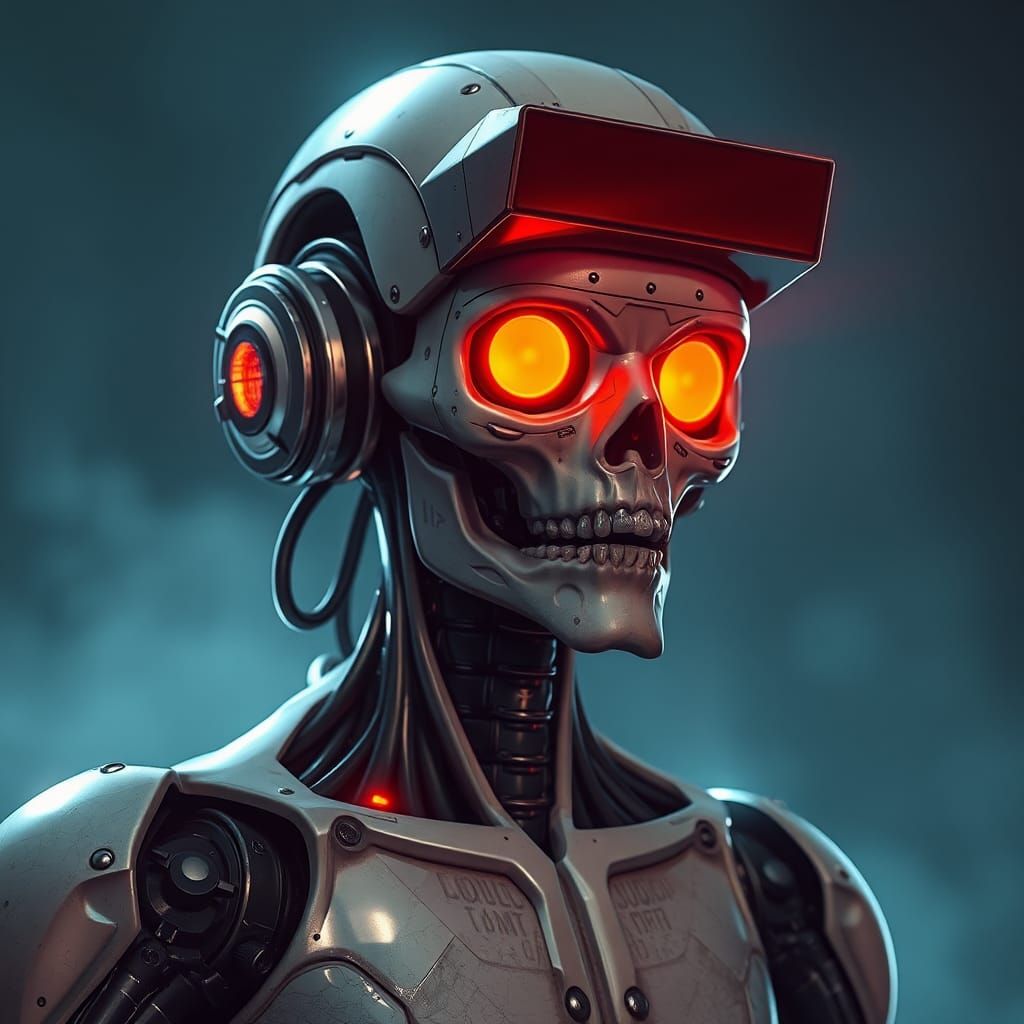 Futuristic Cyborg Zombie Digital Rendering