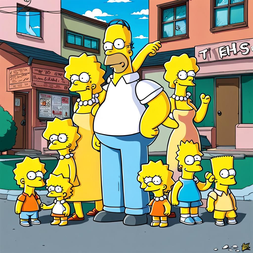 The Simpsons Reimagined as Anime Art