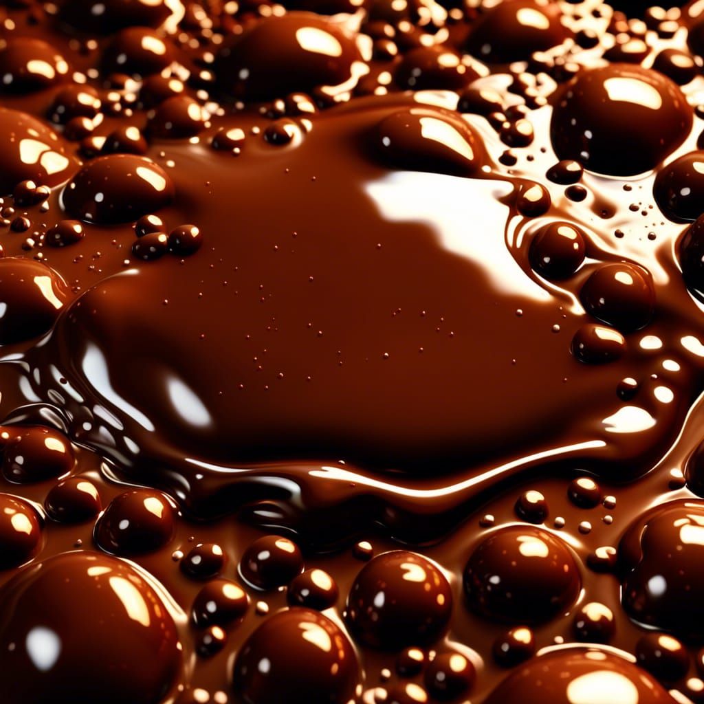 Hyperrealistic Melted Chocolate Close-up