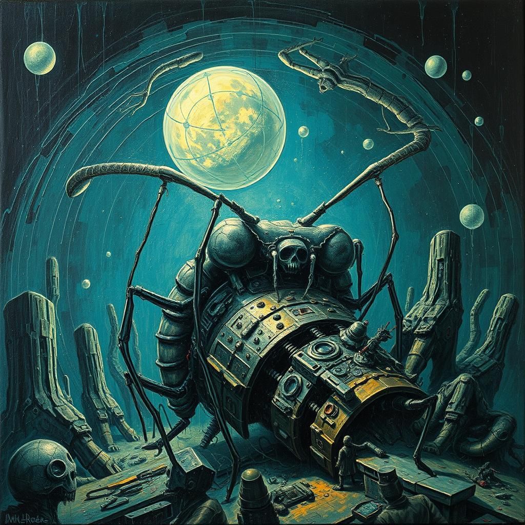 Ant Hive Mind: Sci-Fi Heavy Metal Impasto